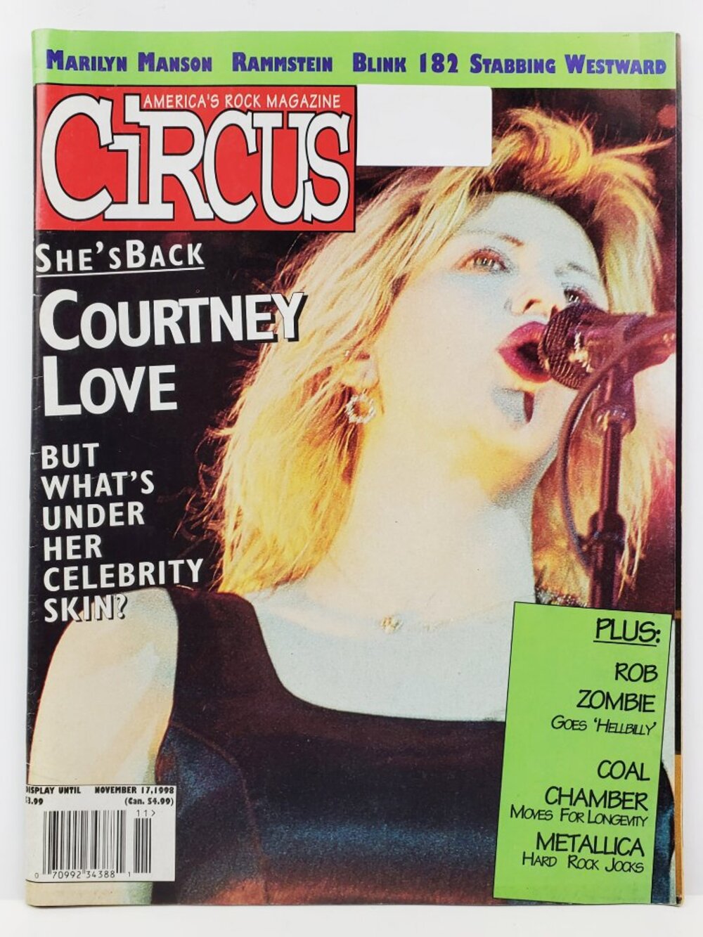 Circus Magazine VTG 1998 Marilyn Manson Courtney Love Korn Rob Zombie Metallica